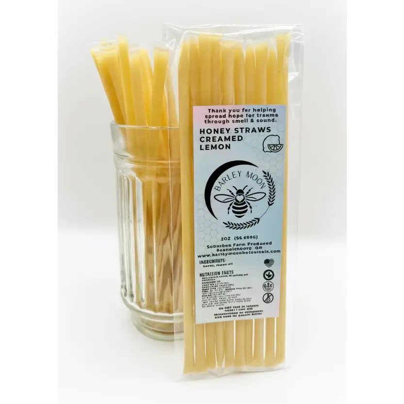 Lemon Creamed Honey Straws - Bright Citrus, Pure Honey