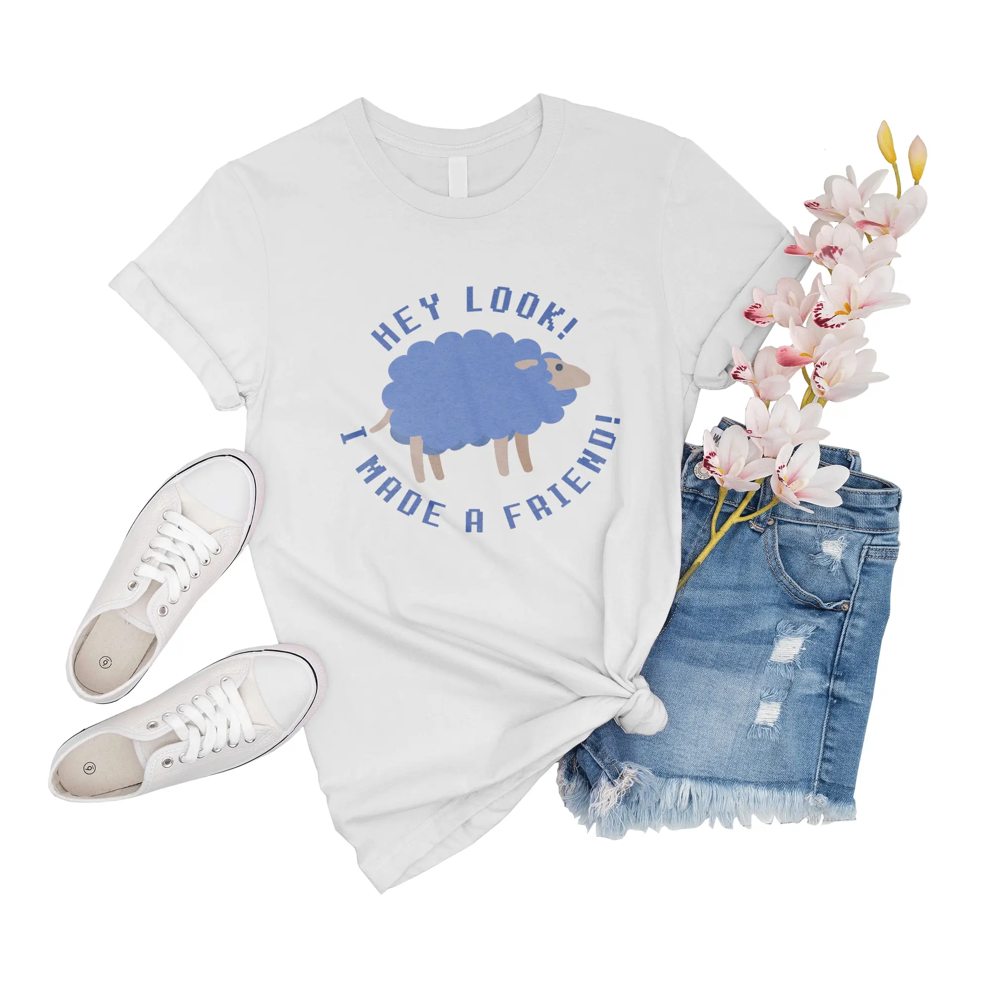 T-Shirt Unisex Minecraft Sheep Ghostbur Blue Sheep Gift For Men Event Shirt Novelty Women Big Boy Sleeve Friend Family