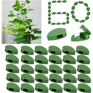 Climbing Wall Fixture Clips 60 Count Self-Adhesive Sticker Green Leaf Vines Indoor/Outdoor Decoration with Invisible Holder