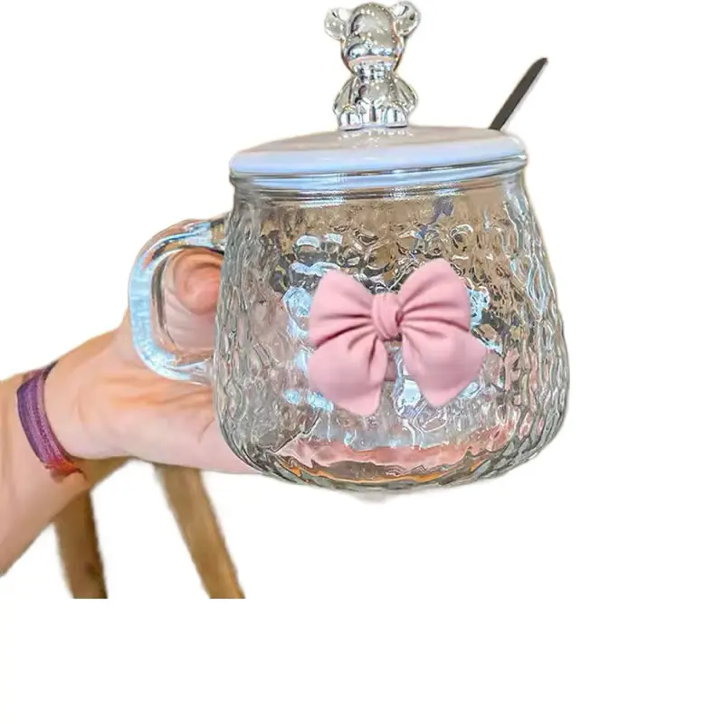 Transparent glass mug