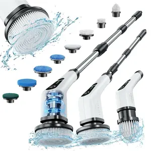 Electric Spin Scrubber with 4 Interchangeable Brush Heads for Deep Cleaning and Versatile Use