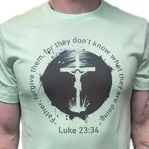 Stylish Faith T-Shirt, Shortsleeve, Bible Verse Graphics: Luke 23:34