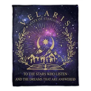 Velaris Fleece Blanket, Velaris City oF Starlight Blanket, The Night Court, SJM Merch, The Night Court Bookish Fantasy Aesthetic Throw Blanket