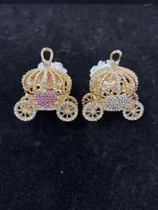 544  2PCS Luxury Cinderella Carriage Charms | Sparkly Rhinestone DIY Pendants for Pens, Bag Charms & Crafts