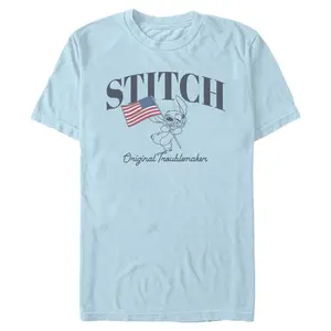 Mens Lilo & Stitch Original American Troublemaker T Shirt