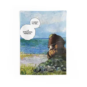 Vinland Saga Thorfinn Velvet Print Tapestry - 30x40in Light Peach Durable Decorative Tapestry, Home Goods, Household Items Decor, Wall Art, Cool Room Decor, Indoor Wall Hanging Fabric Manga Art Poster