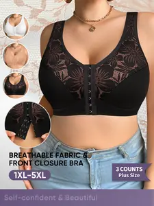 Women's Push-Up Bra Set with Buckle, Breathable & Comfortable Design, Medium Support Everyday Lingerie, Ideal for All-Day Wear