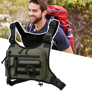 Adjustable Chest Bag Running Vest Pack Anti-Theft Chest Bag Motorcycle Riding Hunting Workout Fishing Outdoor Hiking Camping