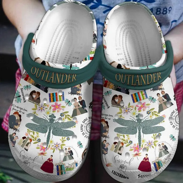 Dragonfly Floral Clogs Shoes, Highland Wildflower Clogs Shoes, Cottagecore Casual Comfort Footwear, Lightweight Clogs Shoes