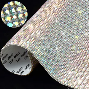 12000 Bling Rhinestone Sheet Rhinestones Sticker Diy Car Decoration Self Adhesive Glitter Crystal Stickers For  9.4 X 7.9 Inch(ab Color)