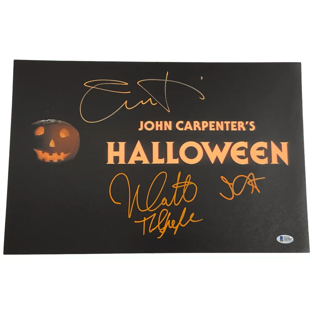 Jamie Lee Curtis, Nick Castle & John Carpenter Authentic Autographed 12x18 Photo Poster #4