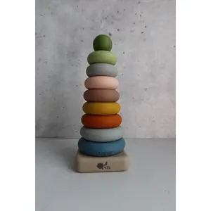 Montessori Silicone Ring Stacking Toy: Sensory & Water Safe