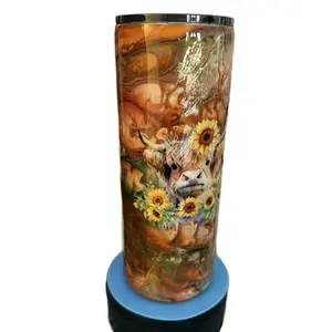 30oz epoxy tumbler with hyland cow decal