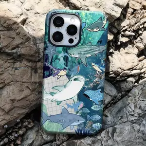 Shark Ocean Theme Phone Case, Marine Life Design, Sea Animal Print,phone Case Suitable for Iphone 11/12/13/14/15/16/17 Pro Promax Plus Air and Samsung S22/S23/S24/S25 Plus Ultra Fe