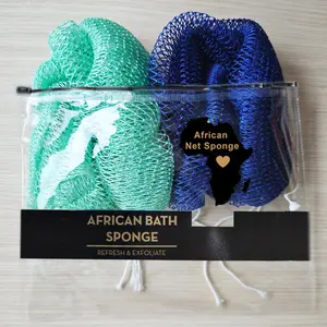 2 Piece African Exfoliating Net Sponge Bundle, Ethically Sourced from Nigeria Bath Sponge Bath Sponge Shower