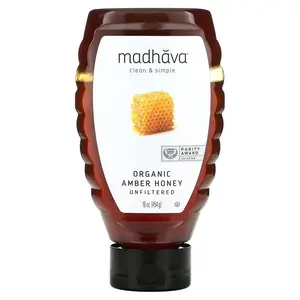 Madhava Organic Amber Honey, Unfiltered, 16 oz (454 g)
