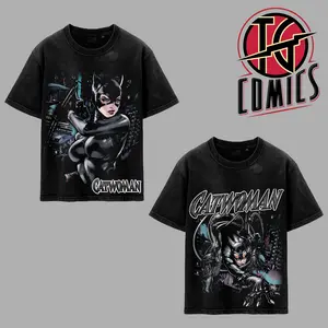 Catwoman 'Selina Kyle' [2 Vers] Premium Washed T-Shirt (Made In US), Selina Kyle DC Comic Graphic Tee, Super Hero DC Universe Comics Book Fans Shirt, Gotham City Sirens Comic Book Outfit, Gift For Hero Fans