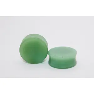 Aventurine Green Stone Double Flare Plugs Pair 3mm-50mm