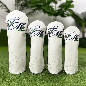 Golf Club Head Covers with Minimalist Printed Embroidery, Protects Multiple Clubs, Great Gift for Golf Enthusiasts, Golf Accessories