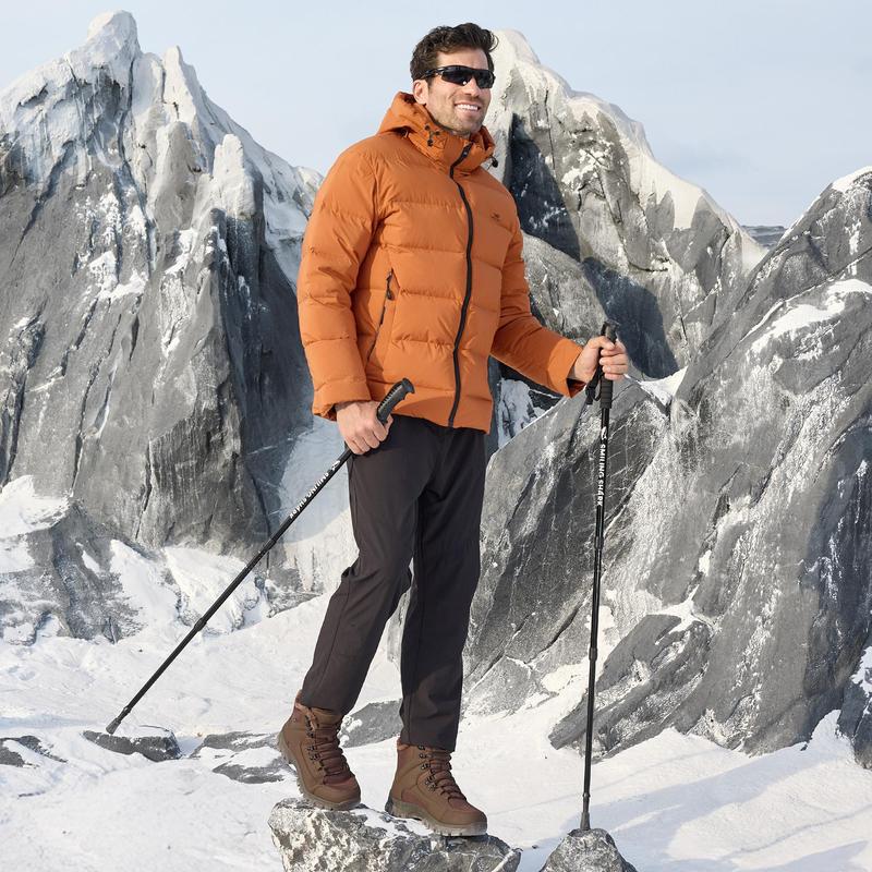 Fittington Men's Wolfwalk Winter Boots V3 Black Waterproof Insulated Mid Calf Snow Boots with Slip-Resistant Outsole & Plush Fur Lining for All-Day Comfort