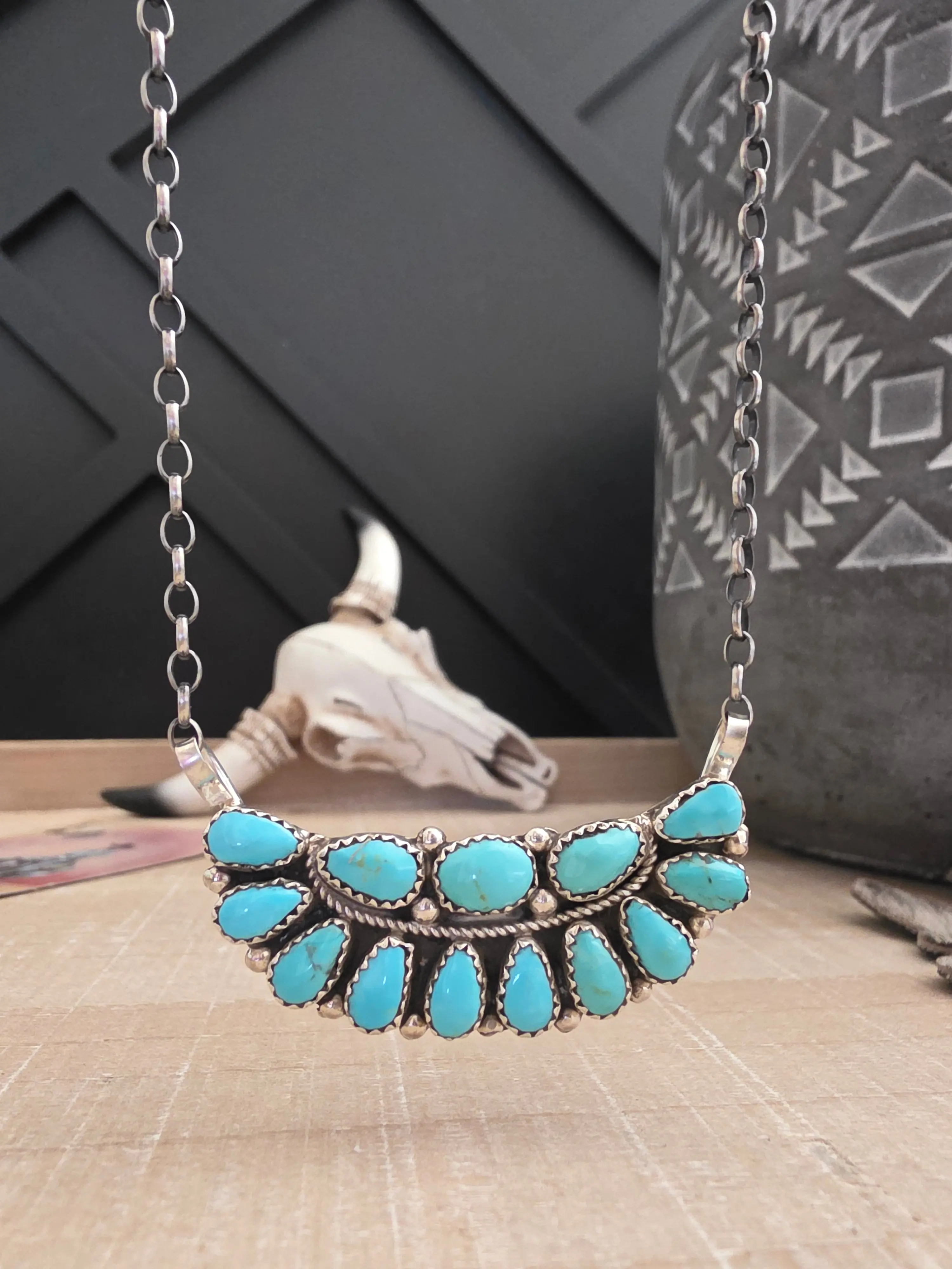 EUNICE TSO TURQUOISE CLUSTER NECKLACE
