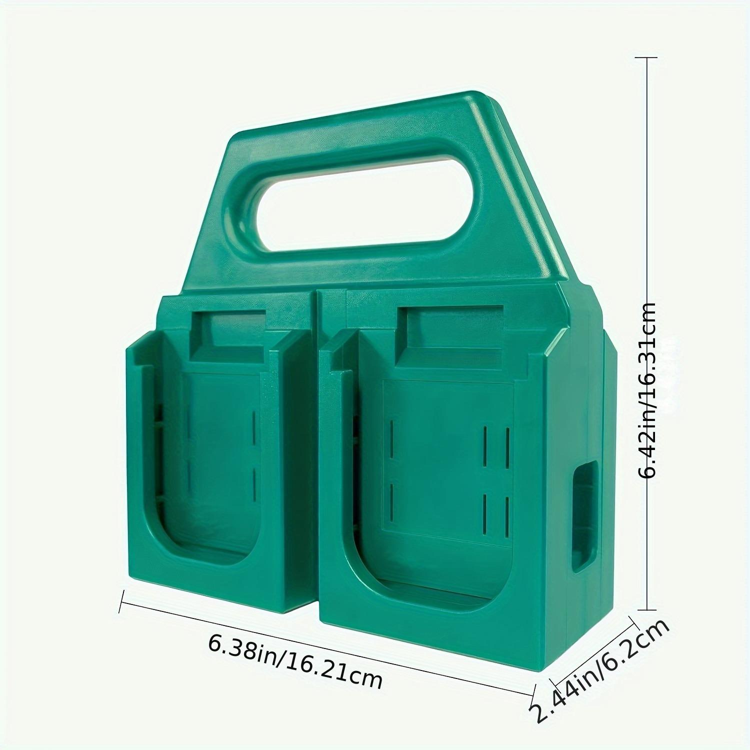 4-Slot Portable Battery Holder Compatible with Makita 18V, Compact Tool Organizer for Jobsite, Garage & Tool Bag Storage