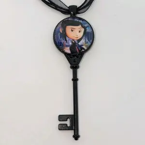 Handmade Gothic Cartoon girl inspired Key Necklace