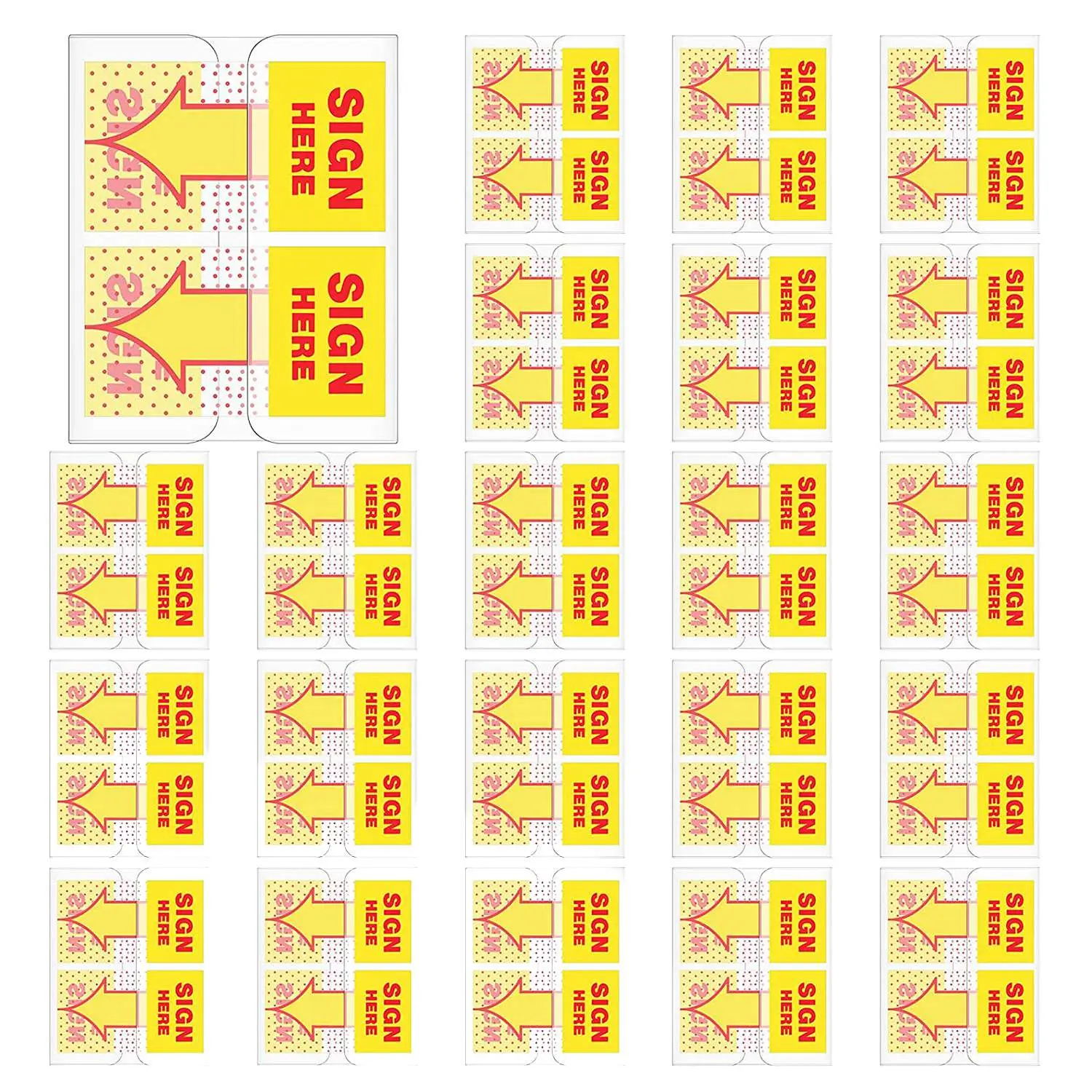300Pcs Sign Here Index Tabs Stickers, Sign Here Stickers Yellow Arrow Tabs for Document Notebook Notarization Classify File 1inch Yellow Translucent Small Message Flags Arrow Sticky Page Marker for Office School Home Supplies