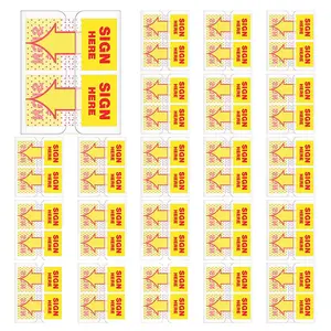 300Pcs Sign Here Index Tabs Stickers, Sign Here Stickers Yellow Arrow Tabs for Document Notebook Notarization Classify File 1inch Yellow Translucent Small Message Flags Arrow Sticky Page Marker for Office School Home Supplies