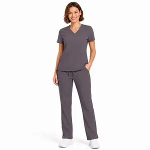 M&M Scrubs Women’s Stretch V-Neck Scrub Set – Cargo Pants & Top with Pockets, Cool Lightweight Medical Uniform for Nurses & Healthcare Professionals