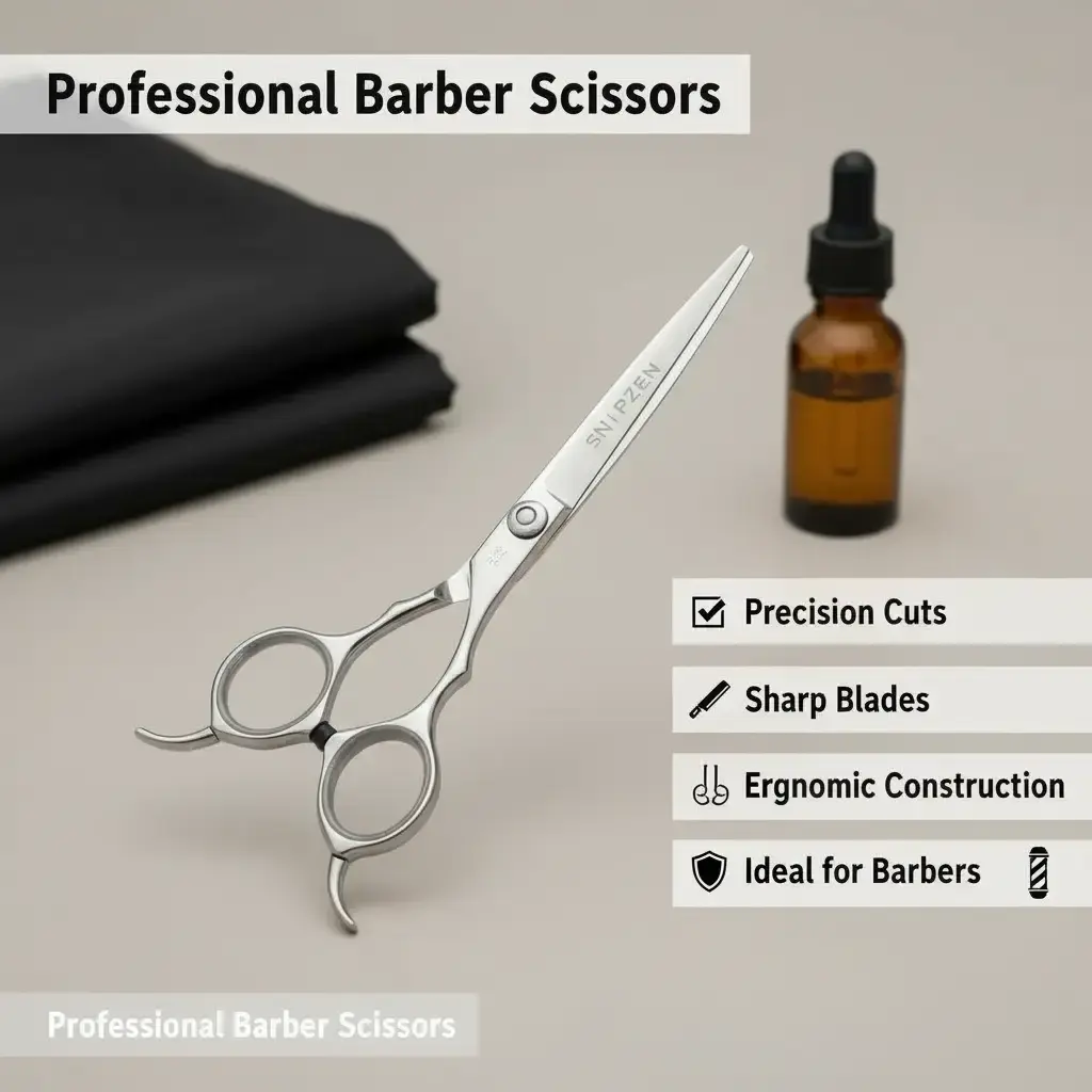 SNIPZEN 6.5-Inch Professional Barber Stainless Steel Hair Cutting Shears - Razor-Edge Blades, Smooth Handle, Durable Salon Tool, Heatless Haircare, Precise Styling Cuts (Single Item for Adults) Hair Cutter Daily