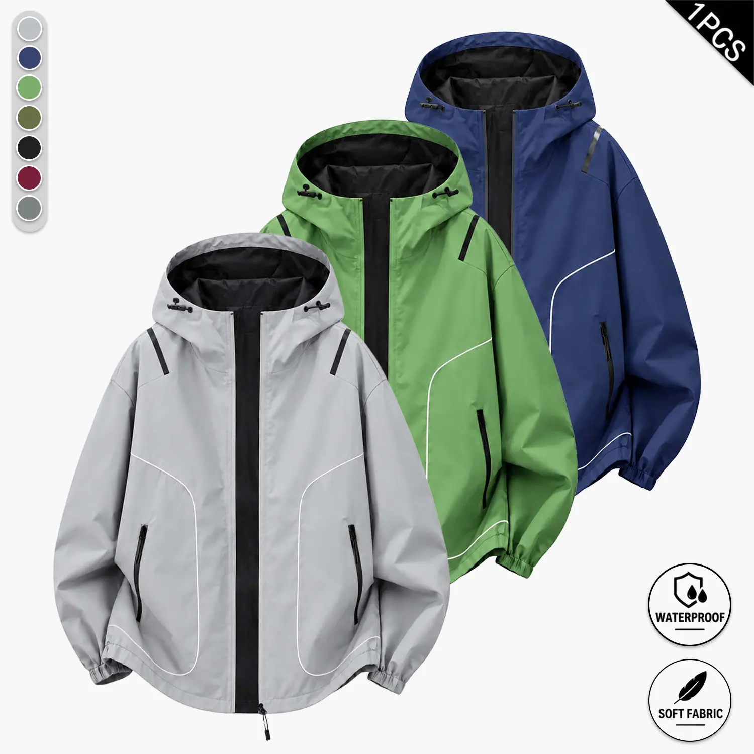 Men’s outdoor sports hooded jacket, men’s hooded mountaineering hardshell jacket, men’s hooded outdoor travel jacket