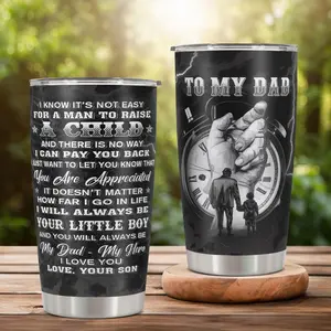 Father's Day Gift,Dad Coffee Tumblers 20 oz., I Will Always Be Your Little Boy Travel Mug with Lid, Sentimental Fathers Day Gifts from Son, Double Wall Vacuum Insulated Stainless Steel Car Cup for Work, Unique Birthday Presents for Men Papas