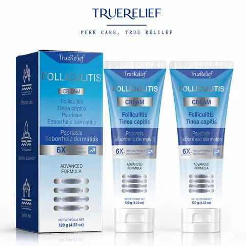 Botanical Folliculitis Care Cream - Alcohol-Free, Sensitive-Skin, Lightweight Soothing Body Moisturizer for Razor Bumps, Hair Removal Issues - Cream Form Face & Body Care Treatment - 120g Unisex Adult Daily Use
