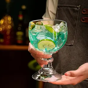 Cocktail Glass Goblet, Beer Glass 21.5 Oz 4-piece Set, Thick Bottom Large Handle Glass, Crystal Clear Glassware