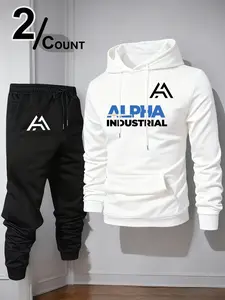 🏭 2-Piece Alpha Industrial Tracksuit | Logo Hoodie + Joggers Set 🔥