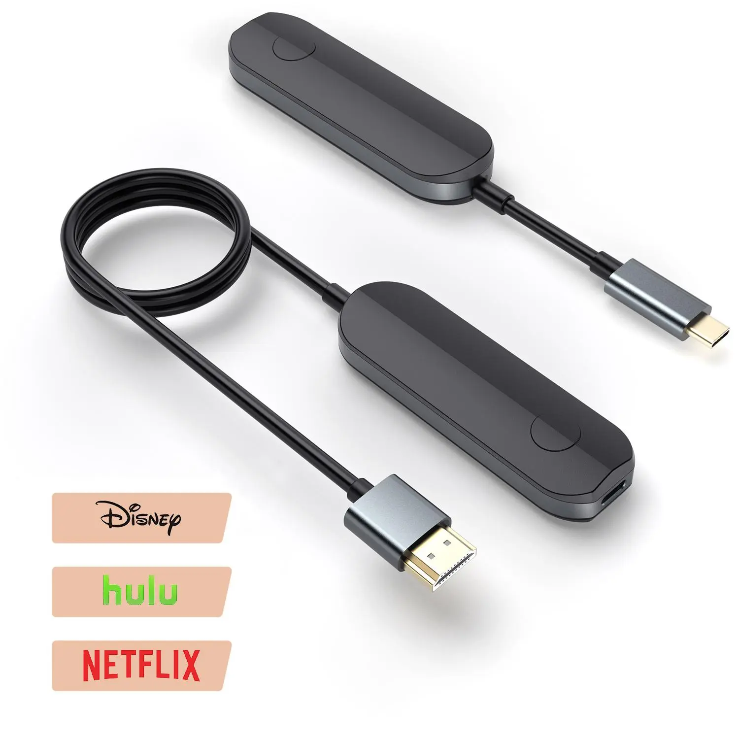 Wireless HDMI Transmitter and Receiver with USB-C, Tech Accessories, 165FT HDTV Extender, Plug & Play, 2.4G/5G Wireless HDMI Adapters, for Streaming to Laptop, PS5, Monitor