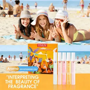 Alcohol Free Hair and Body Perfume Spray, 5 Pcs Brazilian Beach Scent Fragrance Mist Set, Long Lasting Lightweight Travel Size Fragrance Gift for Women