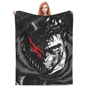 Berserk Bed Blanket 3D Printed Throw Blanket Lightweight Super Soft Air Conditioning Room All Season Blanket Sofa Couch Bed Fans Cartoon Blanket 60"x50" Father's Day Thanksgiving Valentine's Day holiday gifts for family and children