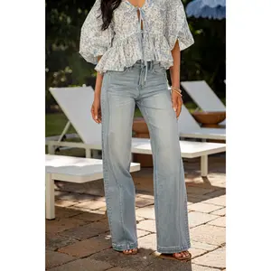 Olivia Light Wash Wide Leg Jeans