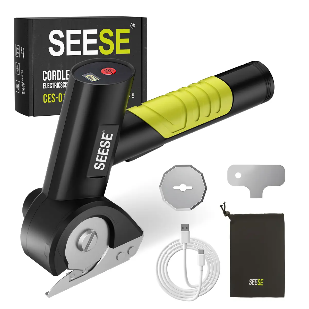 SEESE Cordless Electric Scissors, Rechargeable Cutter for Thin Cardboard, Carpet & Leather Holiday gifts SEESE Cordless Electric Scissors, Rechargeable Cutter for Thin Cardboard, Carpet & Leather Holiday gifts