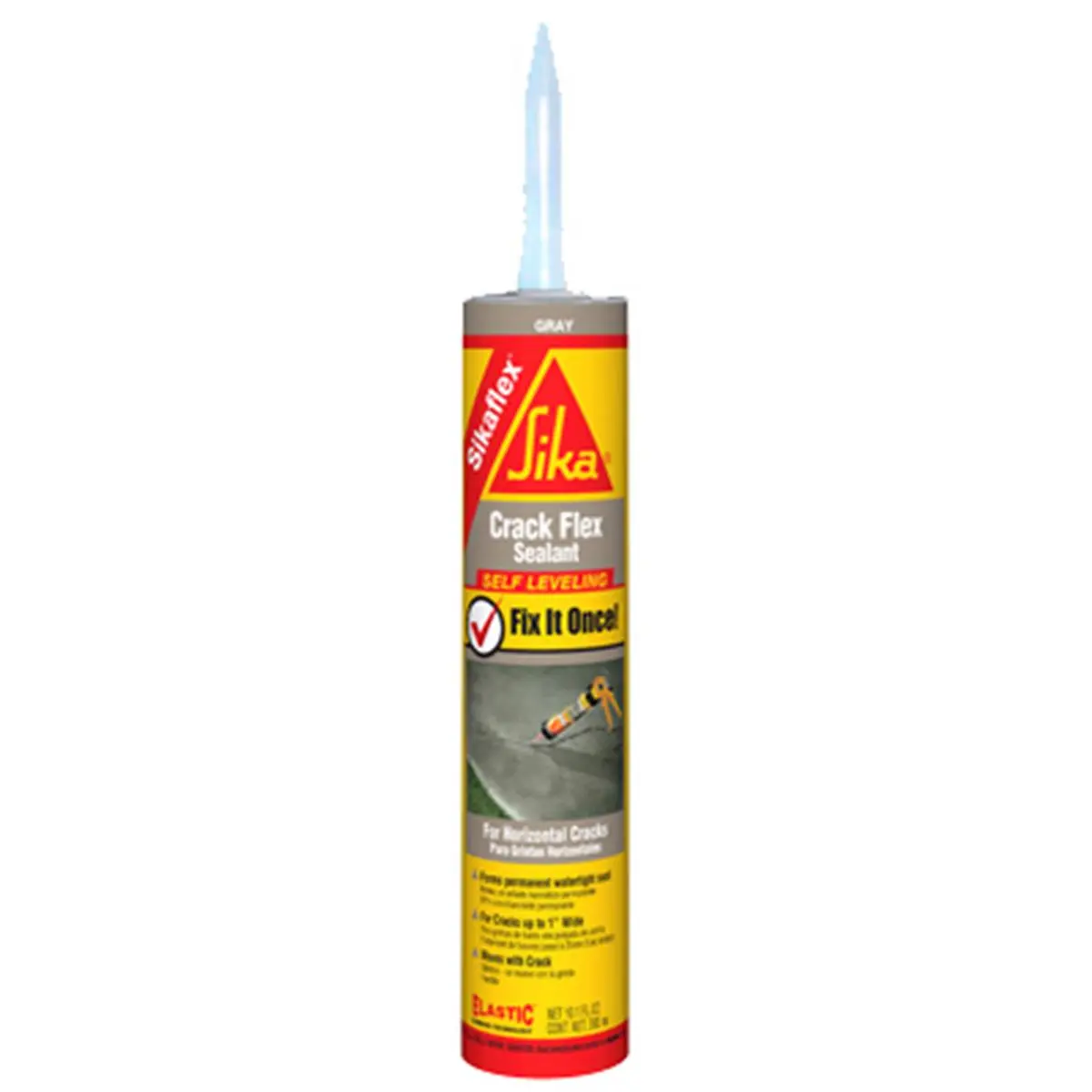 Sika 427706 Flex Sealant, 10.1 oz. Tube - Textured Self-Leveling Waterproof Multipurpose Adhesive for Home, Driveways, Concrete Repairs, Building Supplies, Cracks Up to 1 in. Wide (Cracked Concrete Filler)