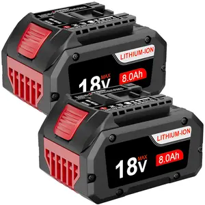 New 2 Pack 18V Battery For Bosch 18V 8.0AH Li-ion BAT609 BAT610G BAT618 GSR18V-LI