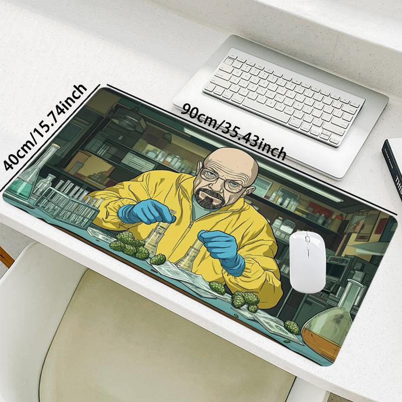 Breaking Bad Character Pattern Mouse Pad, Rectangle Gaming Mouse Pad, Non-Slip Mousepad, Office Desk Keyboard Mouse Mat for Home Office Game Room Desk, Desk Accessories