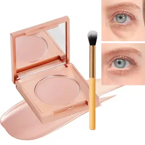 Colored Clay CC Under-Eye Corrector with Brush, Color-Correcting Hydrating Concealer to Conceal & Brighten Dark Circles, Makeup Cosmetic Concealer, Beauty Cosmetics