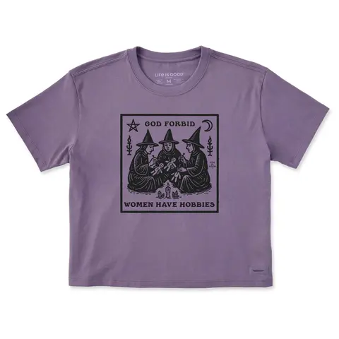 Women's Hobbies Short Sleeve Crusher Boxy Tee