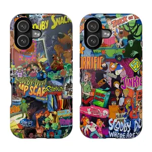 Scooby Doo Phone Case, Colorful Cartoon Tough Protective Cover, VHS Style Fan Gift, Compatible with iPhone 11-17 Pro Max/Plus and Samsung Galaxy S23-25