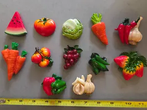 Farm Fresh Fridge Magnets - Set of 12 Assorted Fruit & Vegetable Decor