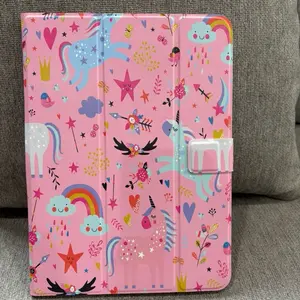 Kids Universal Tablet Case with Unicorn and Rainbow Design for Children's Protection