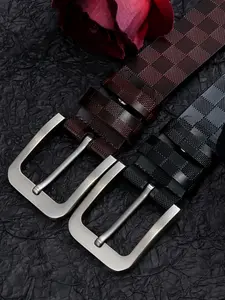 Men's Premium Needle Buckle Belt, High-Quality Plaid Design, Casual Business Fashion, All Seasons Wear, Versatile Formal Waistband, Adjustable Belts